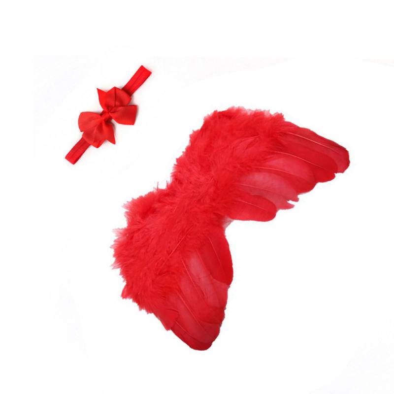 Baby vleugels met haarband - rood